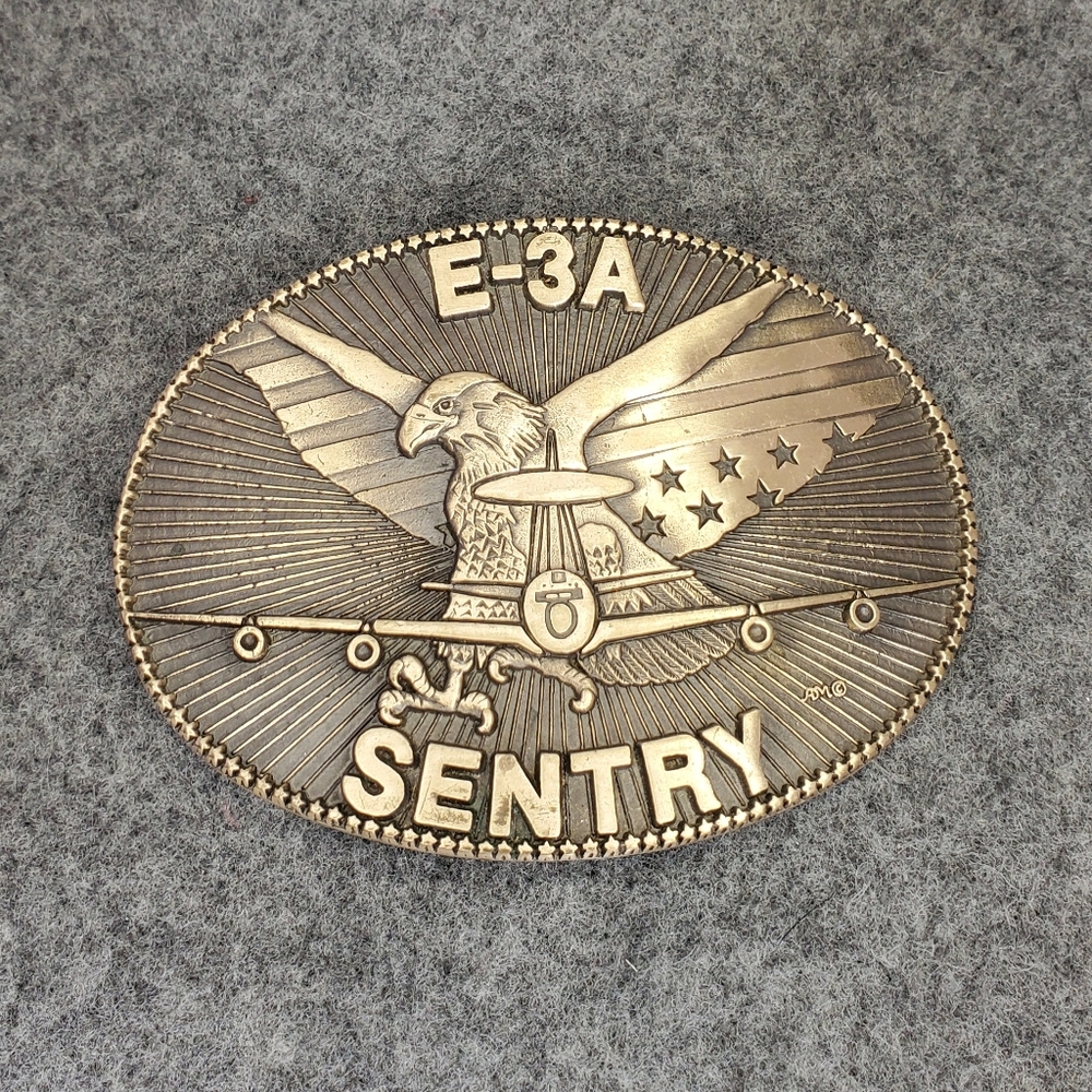 E-3A Sentry Belt Buckle Vintage Brass